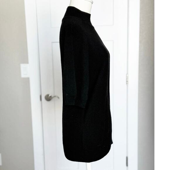 Nieman Marcus 100% Pure Cashmere Short Sleeve Sweater Womens Large Black - Picture 4 of 5